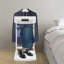White Freestanding Sturdy Base Wooden Suit Clothes Coat Stand With Drawer