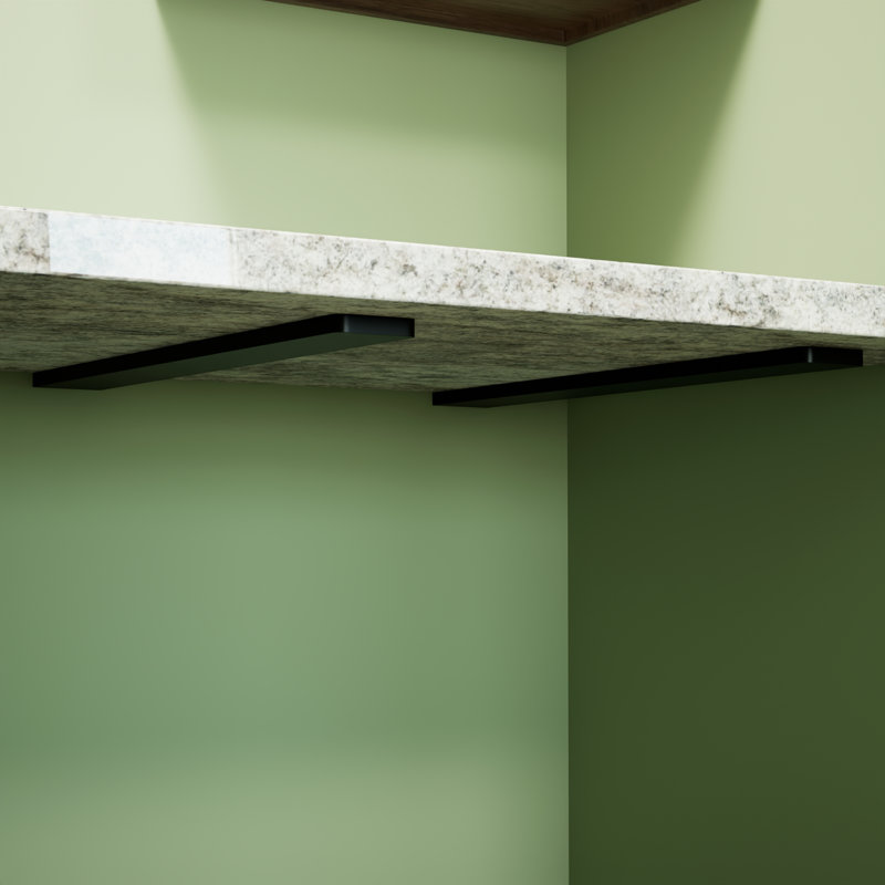 28-Inch Black Steel Floating Shelf Bracket