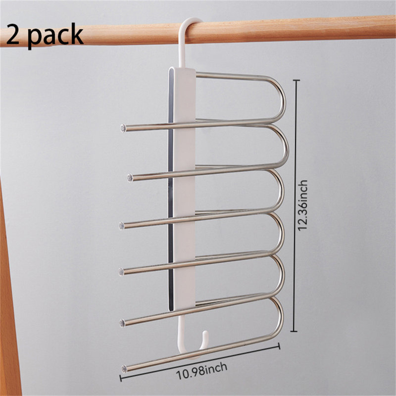 Cintre pour pantalons pliable en acier inoxydable, 2