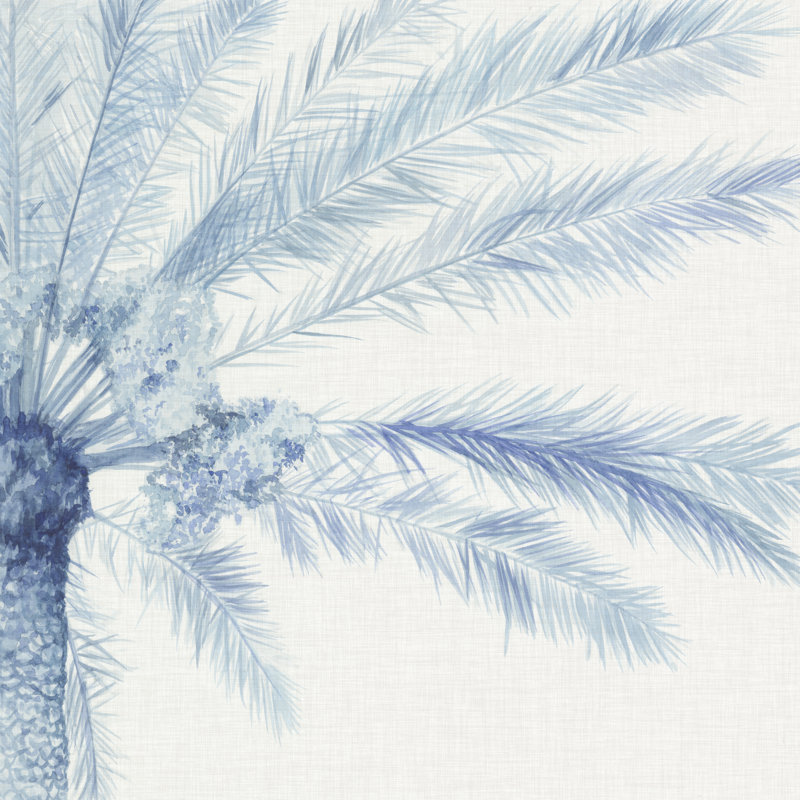 «Chambray Palms II», peinture sur toile, H 12 po x l 12 po