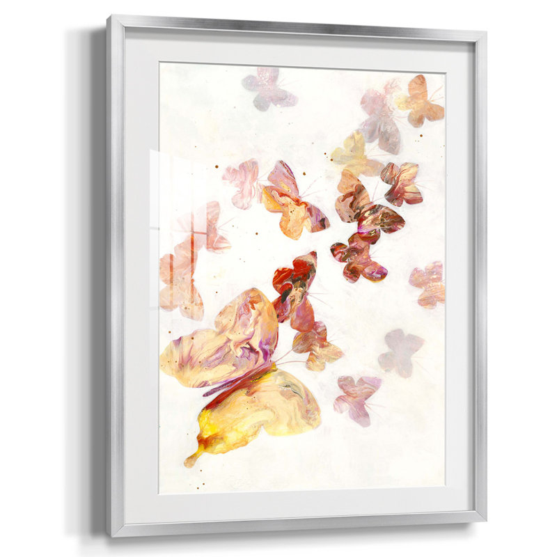 «Red Ochre», reproduction encadrée IV, Blanc, Papier avec cadre argenté