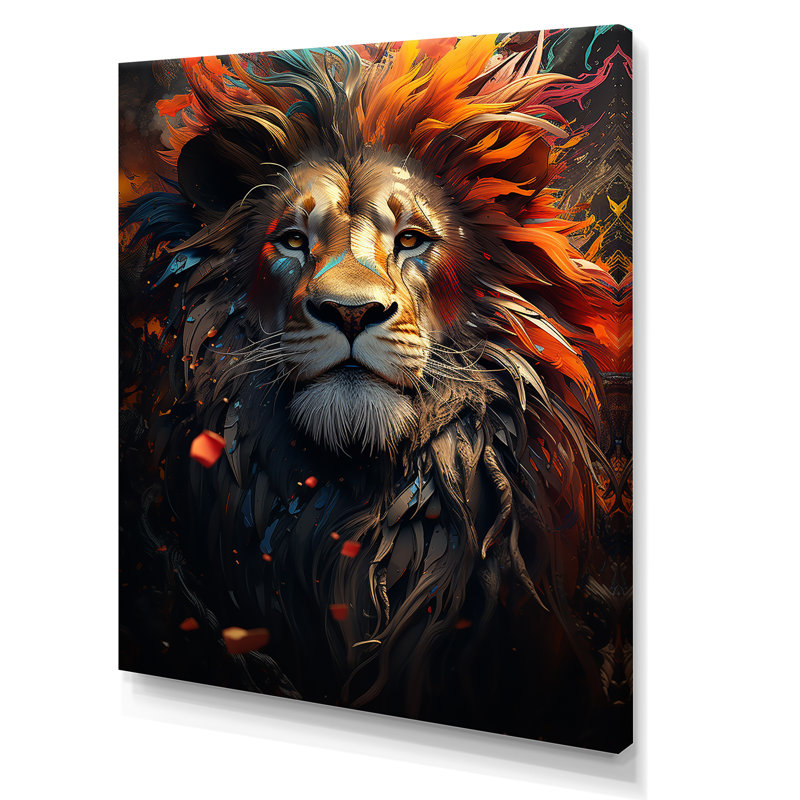 «Lion Wild Essence» sur toile, Toile tendue, H 40 po x l 30 po x P 1,5 po