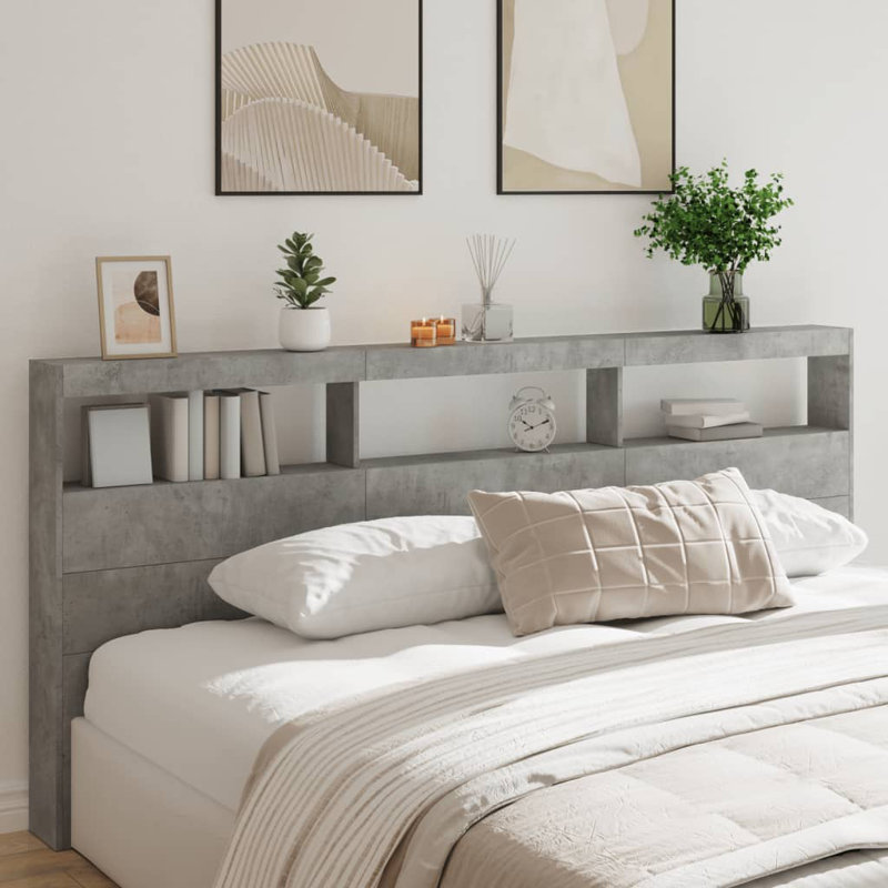 Cedria Headboard, Extra Large Double - 200 x 220 cm, Concrete Grey