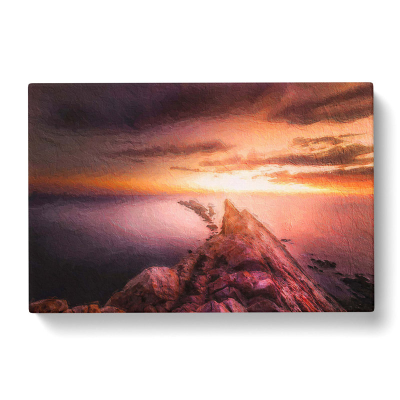 Ocean View from Spain - Wrapped Canvas Painting Print, 35cm H x 50cm W x 3cm D