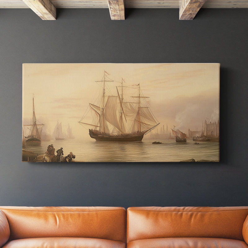 Série nautique-CLXI- Toile tendue avec châssis - Prêt à accrocher, H 24 po x l 48 po