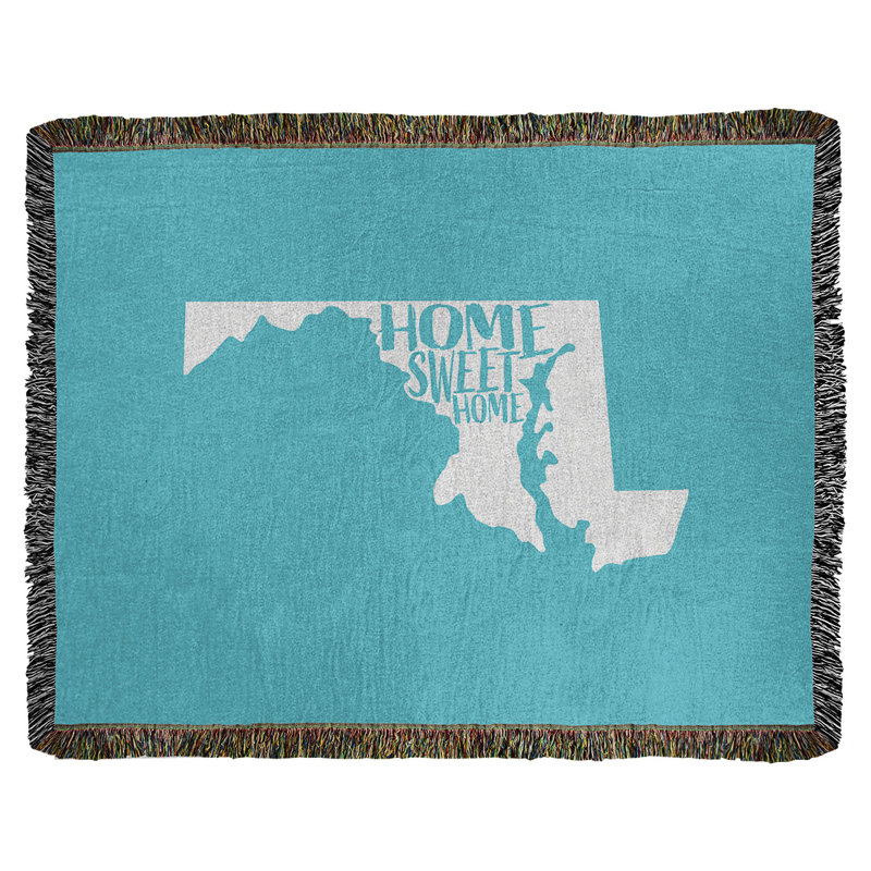 Jeté en coton maryland, 50 po x 60 po, Bleu sarcelle