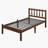 14'' Walnut Bamboo Platform Bed Frame with Wavy Headboard, Solid Wood & Metal Slats, Noise Free, No Box Spring Needed-864712409