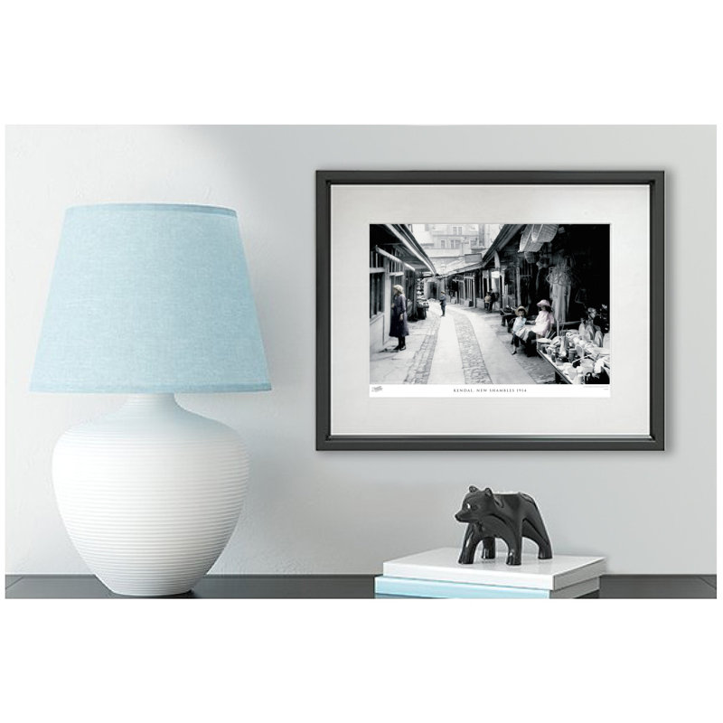 Kendal, New Shambles 1914 by Francis Frith - Single Picture Frame Print, 45cm H x 60cm W x 2.3cm D, Dark Grey/Ivory