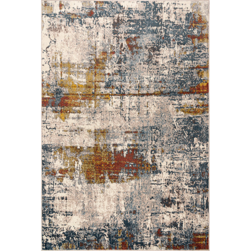 Oklee Abstract Indoor Rug, Rectangle 6'7" x 9'6"