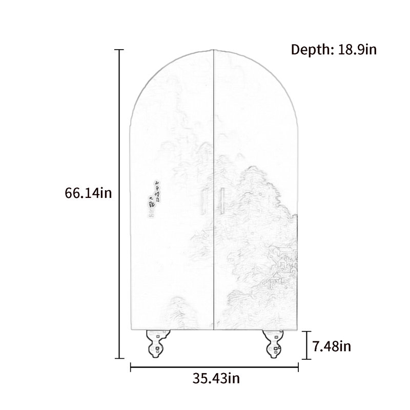 Armoire-penderie à double porte arquée