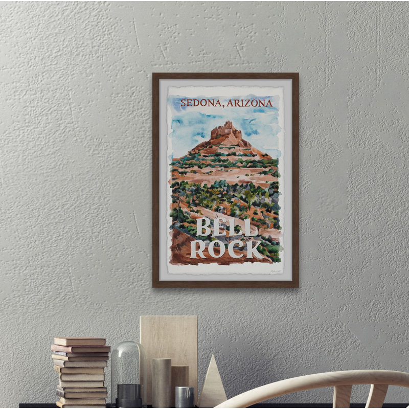 Sedona Bell Rock - Impression de publicités sur papier encadré, H 24 po x l 16 po x P 1,5 po