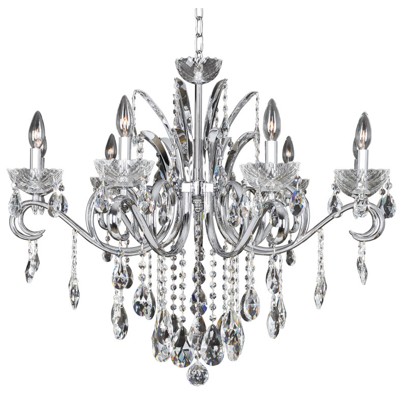 Catalani Chrome and Crystal 9-Light Chandelier