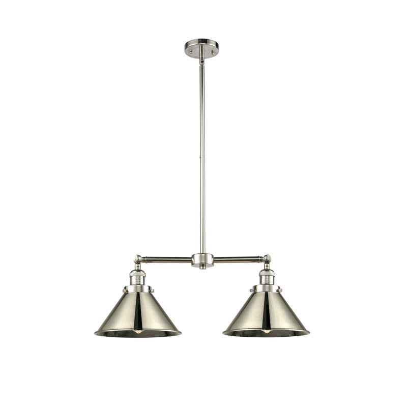 Luminaire suspendu pour îlot de cuisine 2 lumières Paylor, Ampoule non incluse, Nickel poli, Nickel poli