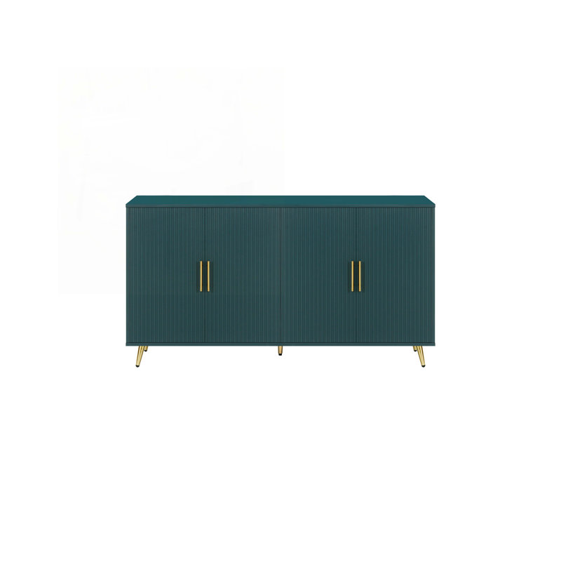 Console en bois avec armoire de rangement, tablettes réglables