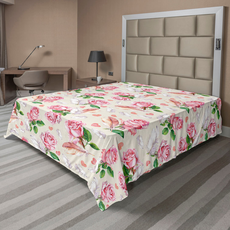 Drap plat à motif floral bohème Ambesonne