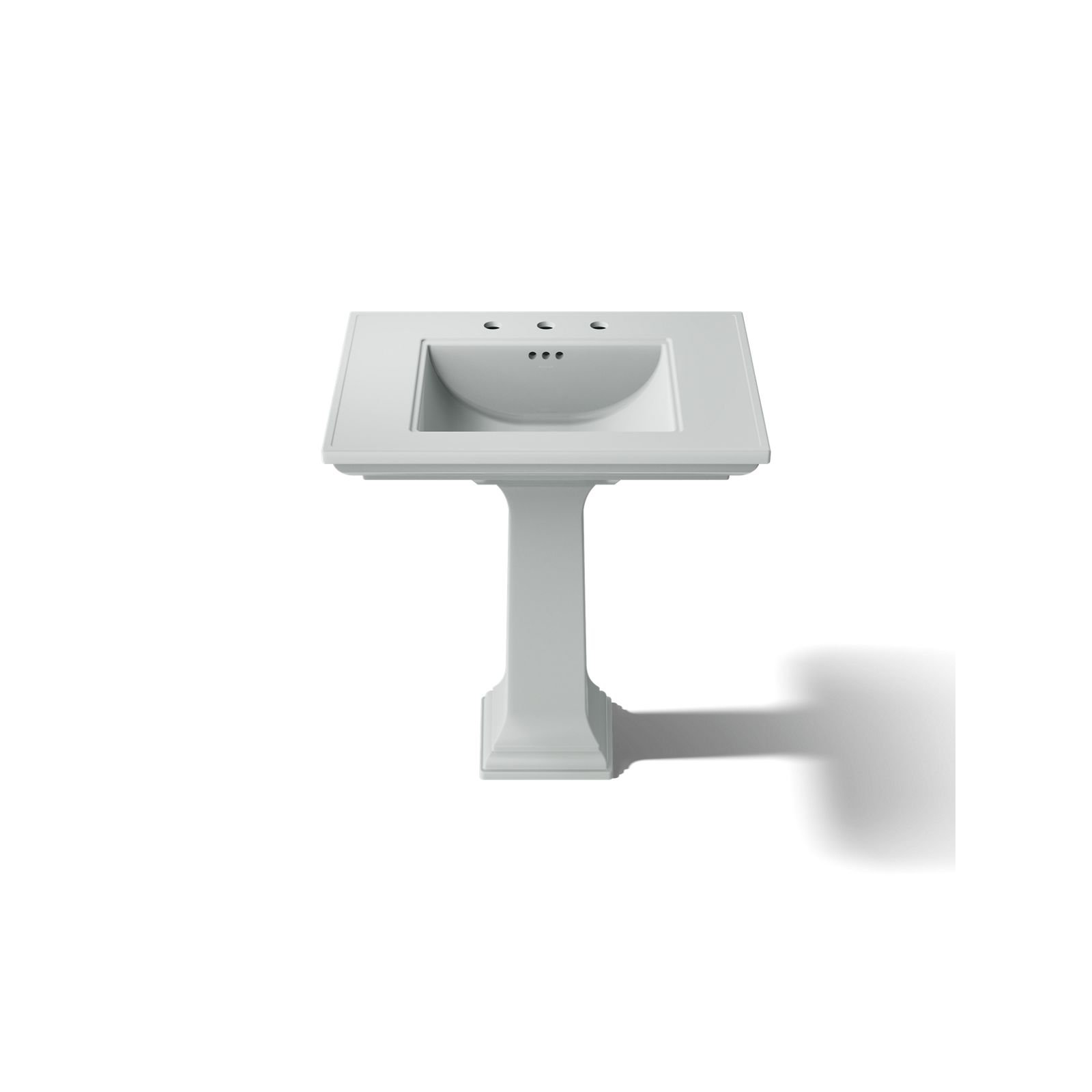 Memoirs Stately Pedestal Bathroom Sink with Faucet Holes, Ice Gray, 8" Centers, 34.75" H x 22.19" W x 30.69" L