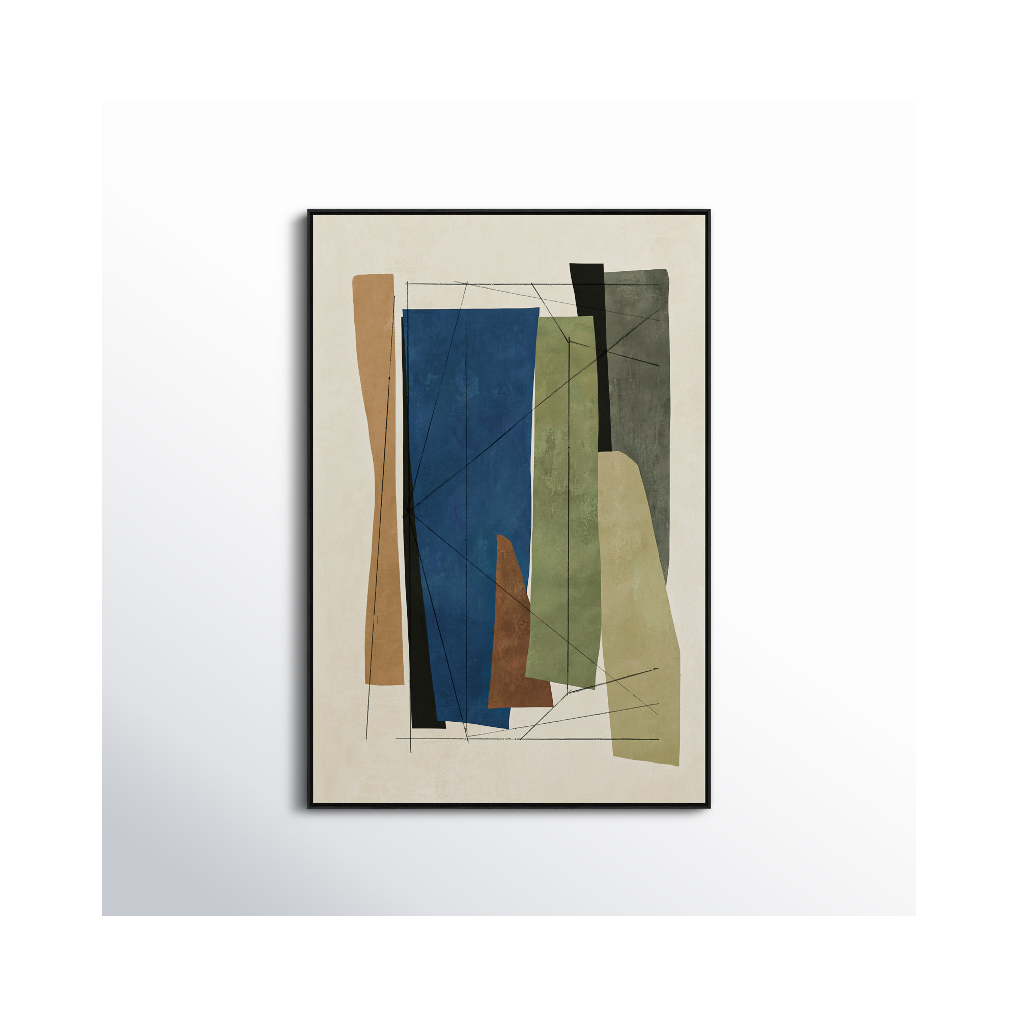 Sync I by Tom Reeves, 61.5" H x 41.5" W x 2" D, Espresso Framed