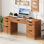 Bureau de direction avec tiroirs de rangement, bureau d'ordinateur de 54 pouces avec 7 tiroirs et classeur pour bureau à domicile, chambre à coucher, espace de travail