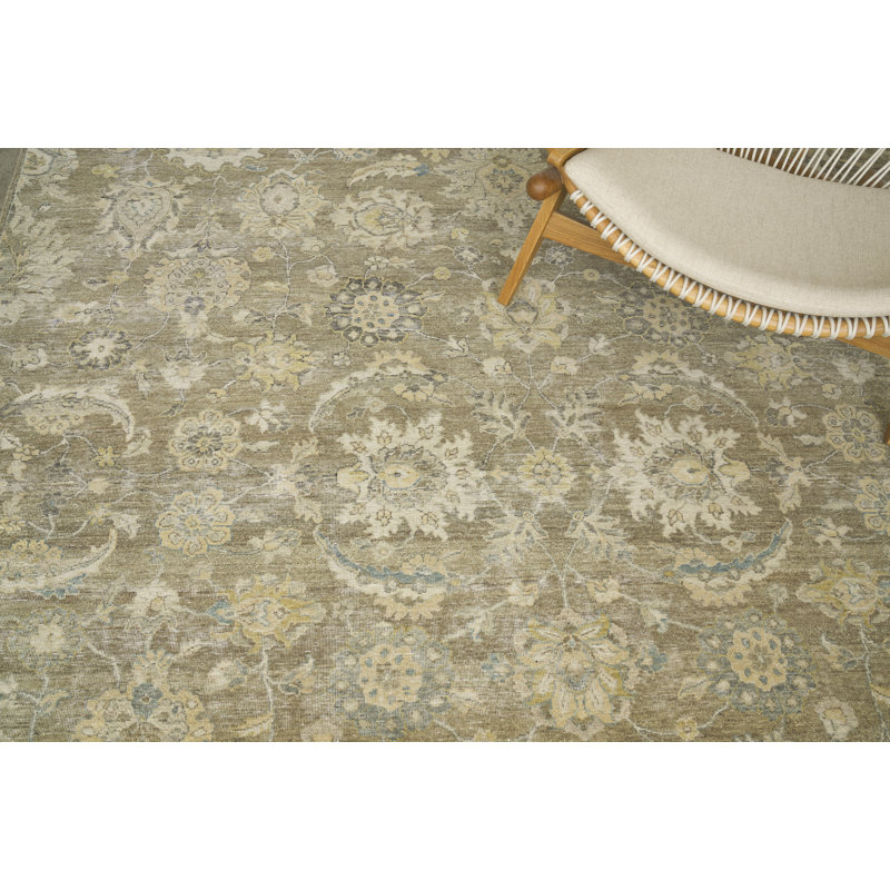 Heirloom Hand Knotted Wool Floral Area Rug