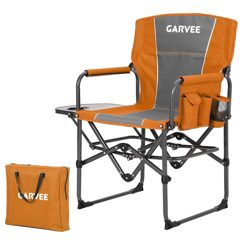 Oversized Director's Camping Chair, Heavy Duty 400 lb Capacity Folding Chair with Side Table, Portable for Outdoor