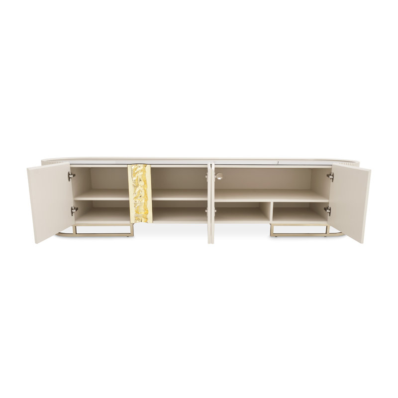 Lisbon Media Console, Matte Cream