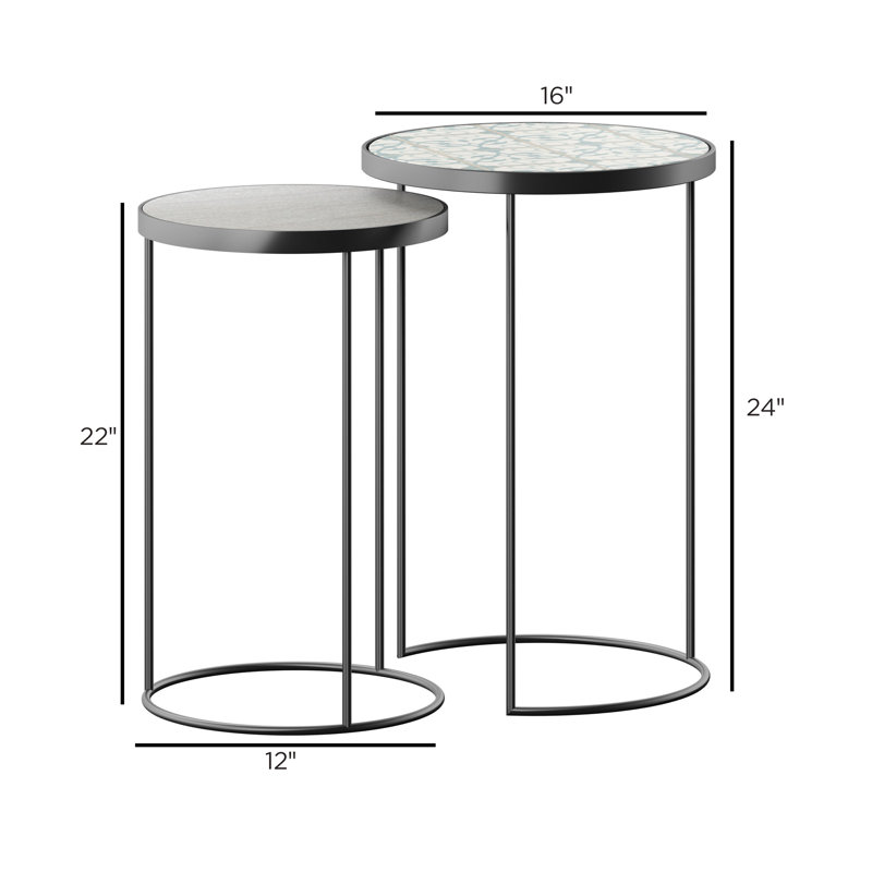 Griffis Stone Top Nesting Tables, Light Stone