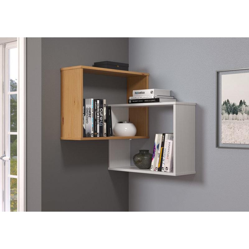 Brugos 2 Piece Pine Solid Wood Corner Shelf