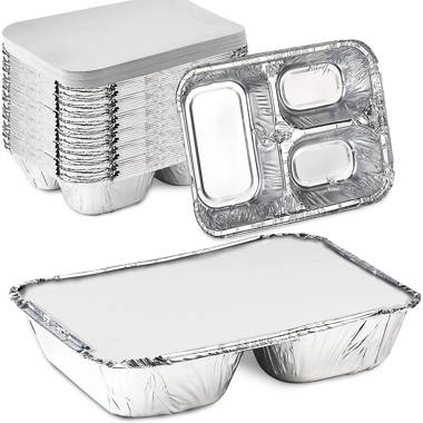 50] Pans Aluminium for Food 6 Servings L 12 5/8x8 1/2x1 5/8in for Oven