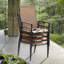 Chaises de salle à manger de patio empilables en textilène, accoudoirs en faux bois