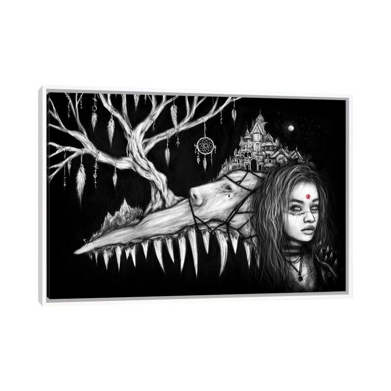 Rêveur - reproduction d'art mural - toile encadrée, 40" x 26", Framed Canvas, White