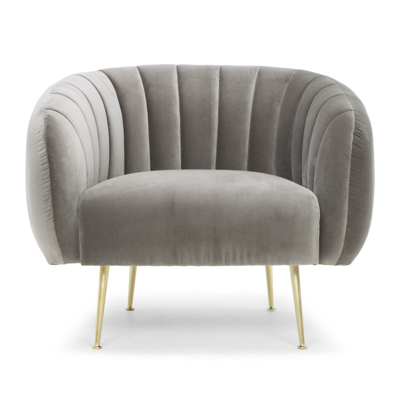 Upholstered Barrel Chair, Grey