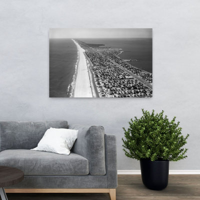 1970S 1980S Aerial Of Jersey Shore Barnegat Peninsula Barrier Island Seaside Park New Jersey Usa Classic Retro Vintage Beach Ocean Art