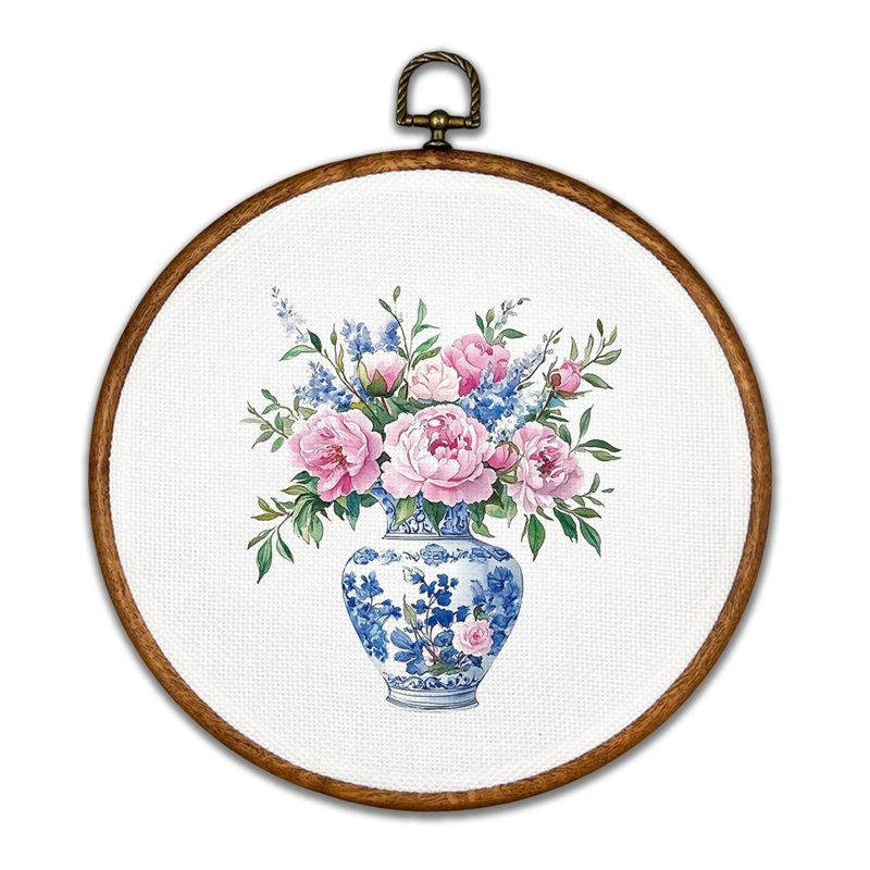 Art mural rose chinoiserie