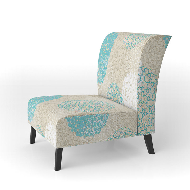 Fauteuil de chambre bleu à motif de cercles bleus
