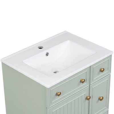 OSEAYA 18.1'' Ceramic Rectangular Bathroom Sink with Overflow