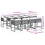  Ensemble de salle à manger de jardin pliable en rotin PE gris et brun 8 places