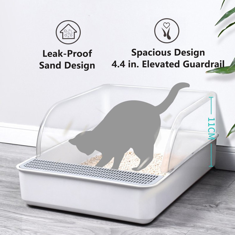 PETFAMILY Extra Large Cat Litter Plastic Enclosed Standard Litter Box, Wayfair