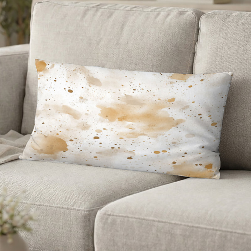 Coussin abstrait Abstract Beige et crème, H 12 po x l 20 po