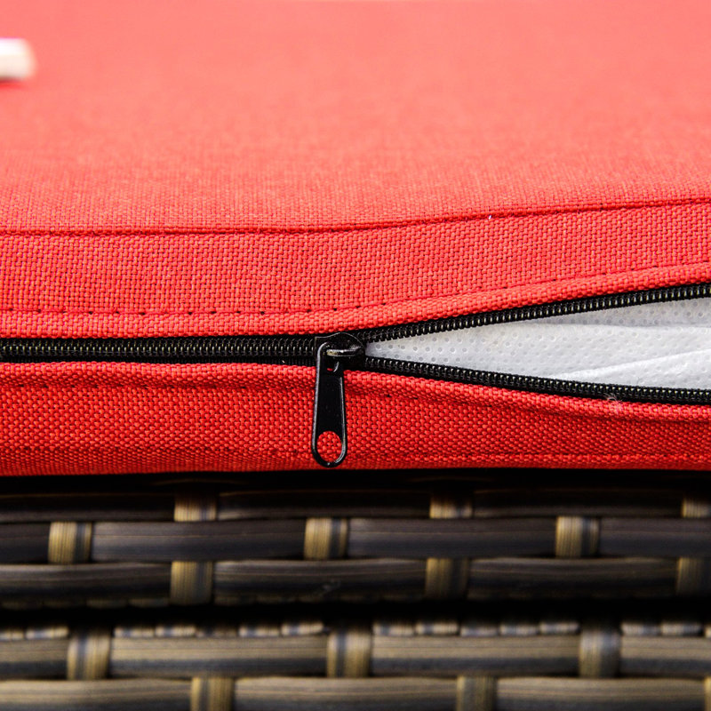 Banc de rangement en osier brun Outsunny, Rouge
