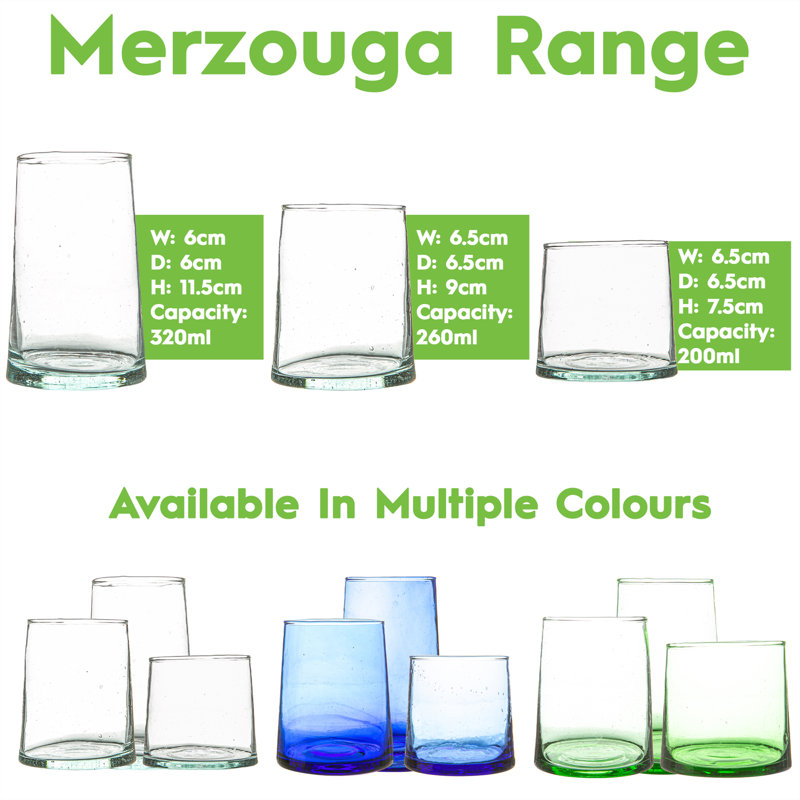 12pc Merzouga Recycled Drinking Glassware Set - By Nicola Spring, Green