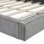 Grand lit plateforme tapissier avec tissu en velours, lit au sol avec structure solide, gris-728053147