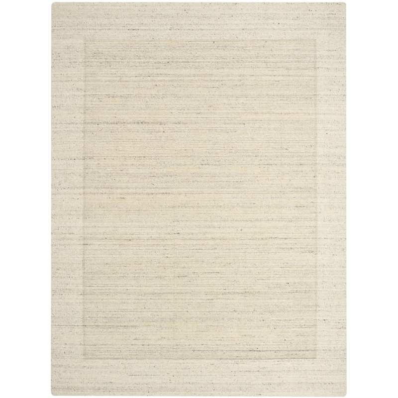 Calvin Klein CK082 Ridge 5'3" x 7'3" Ivory Farmhouse Indoor Rug, Rectangle 5'3" x 7'3", Ivory