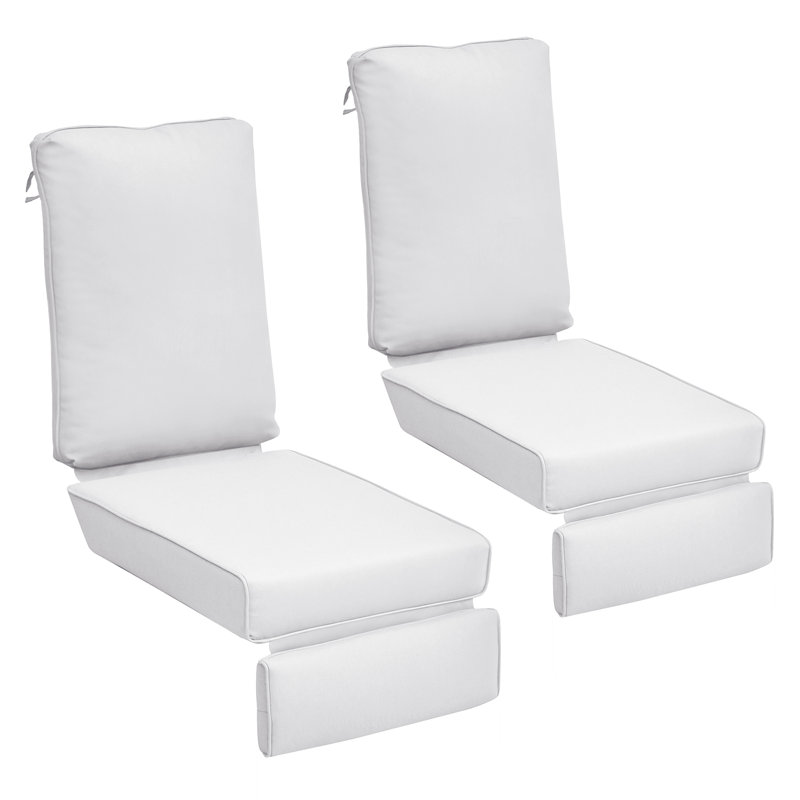 Coussin de chaise longue d'extérieur 5,5 po (ensemble de 2), Blanc