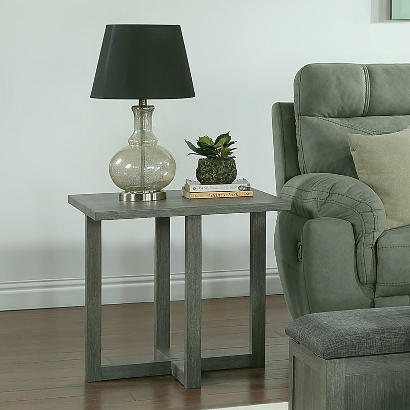 Moseberg 24" gray worn-end table