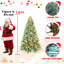 Arbre de Noël bleu / vert teinté en PE / PVC avec lumières à DEL blanc chaud, conception à branches articulées, aspect naturel, support en métal, décoration des Fêtes facile à assembler-121803775