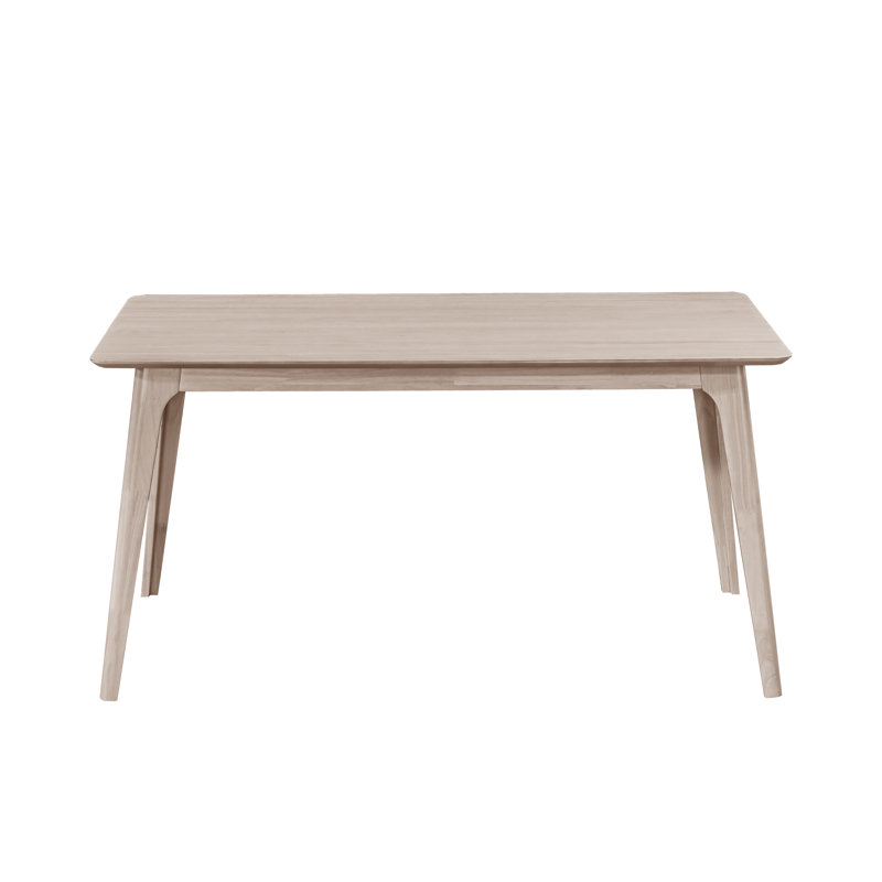 Lyan 59" Solid Wood Dining Table, White, 29.53"