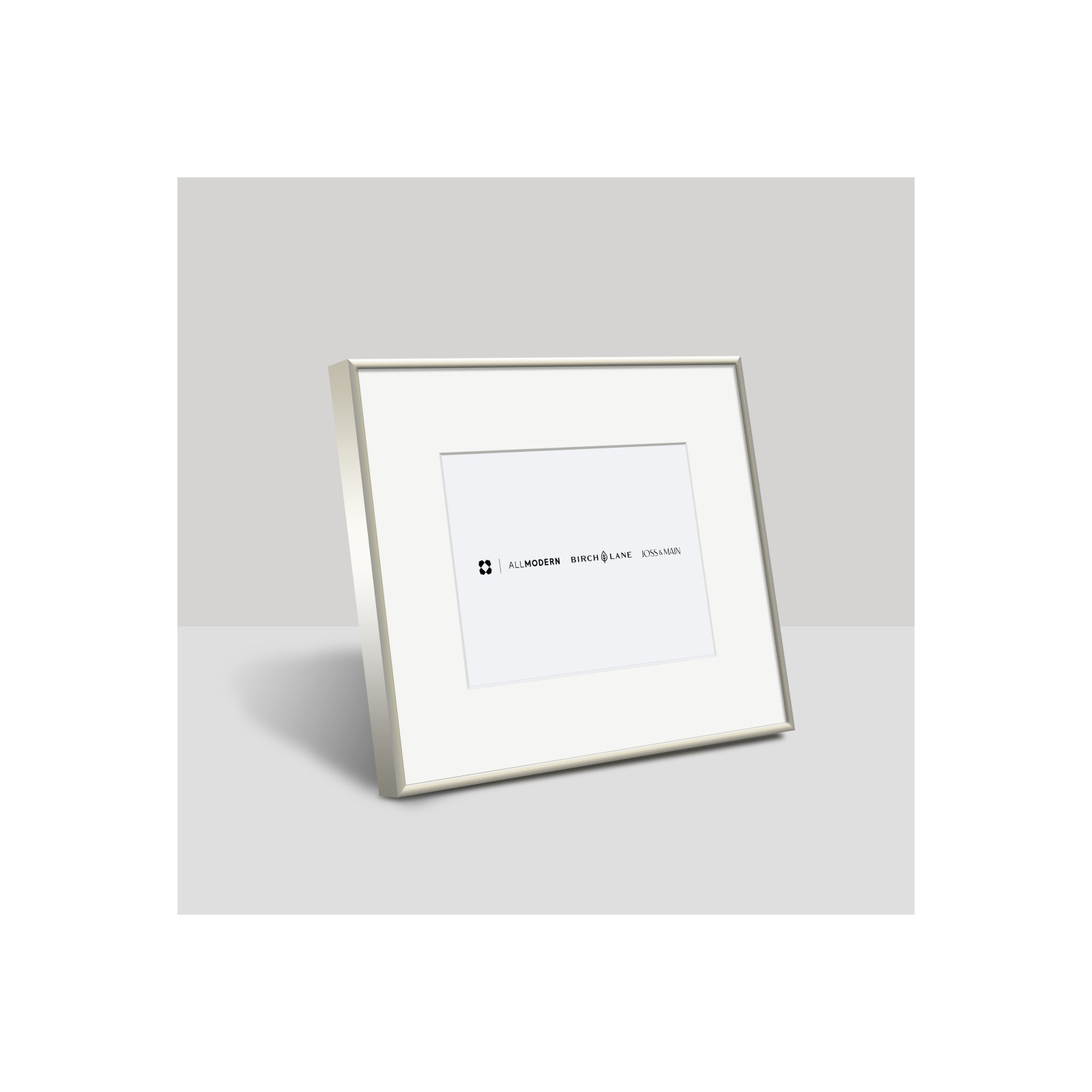 Feronia Metal Picture Frame with Mat, Silver, 7" x 5"