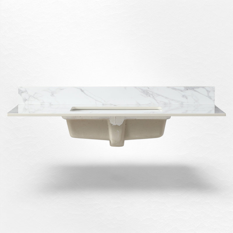 Plateau de meuble-lavabo simple 43 po avec lavabo, Trou unique