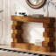 Console géométrique empilable en bois avec finition naturelle chaleureuse