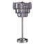 Lampe de table Lesy, 28 po, abat-jour en cristal gris fumée, base en métal-122359341